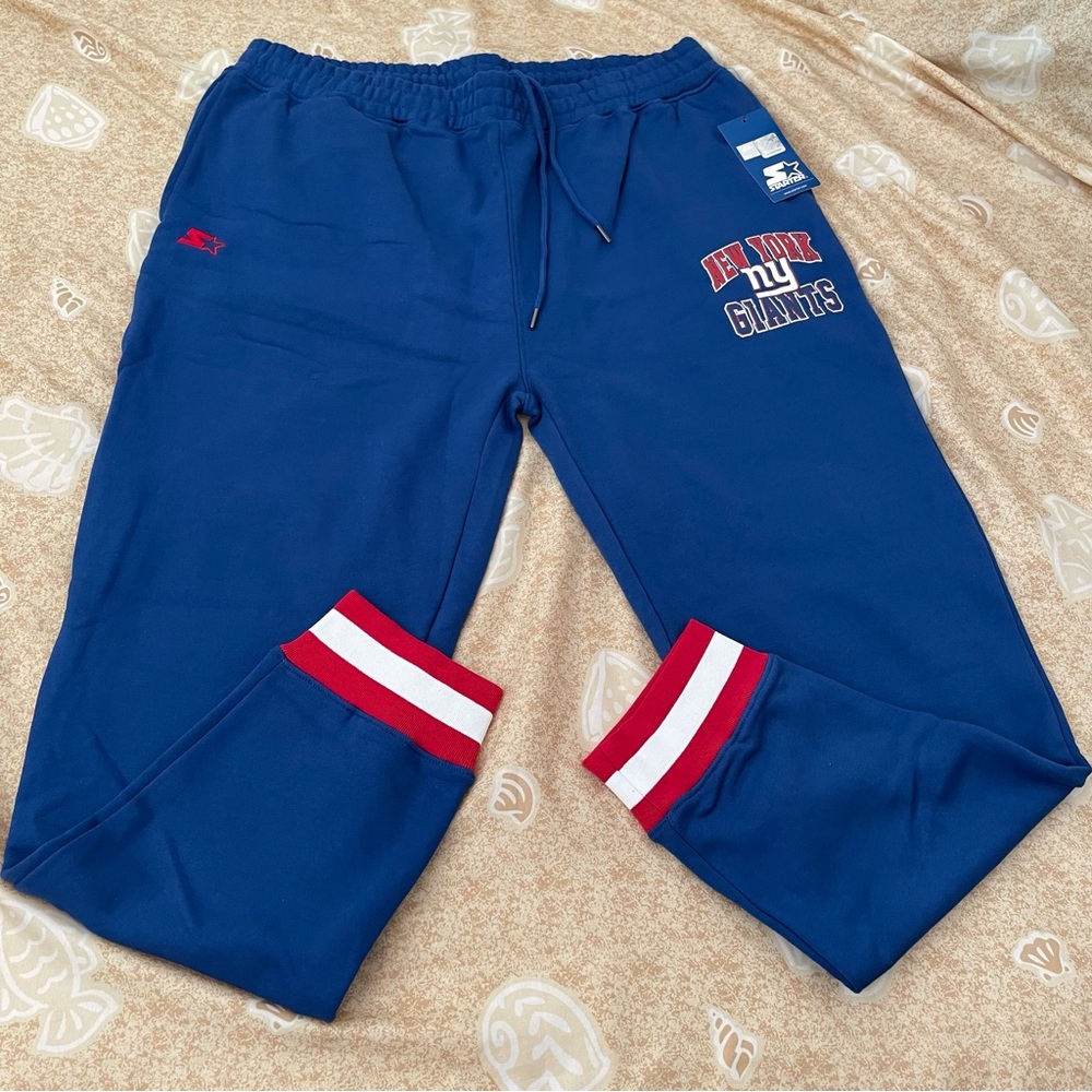 Men's Starter Royal New York Giants Blitz Fleece Jogger Pants Size 3XL
